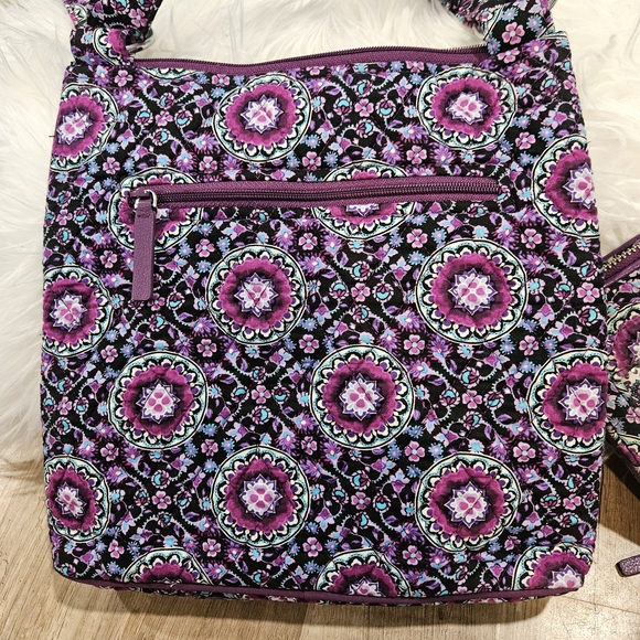 Vera Bradley Purple Medallion Crossbody Bag and Wallet - Picture 4 of 9